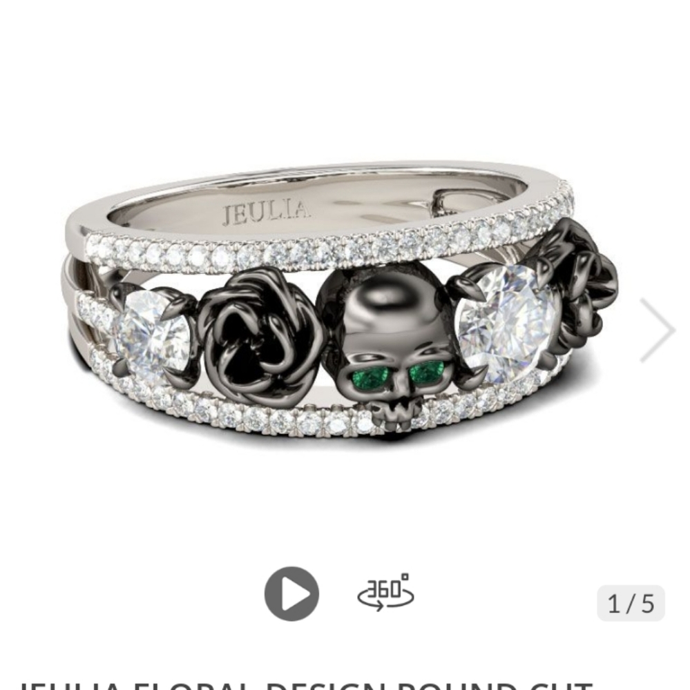 Juelia jewelry skull, diamond, black rose